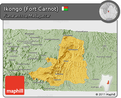 Savanna Style Panoramic Map of Ikongo (Fort Carnot)