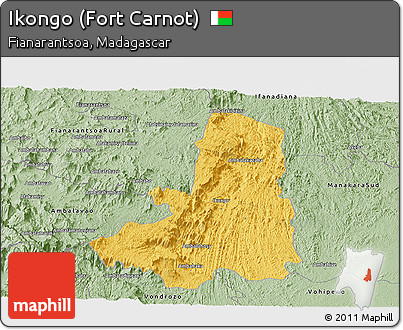 Savanna Style Panoramic Map of Ikongo (Fort Carnot)