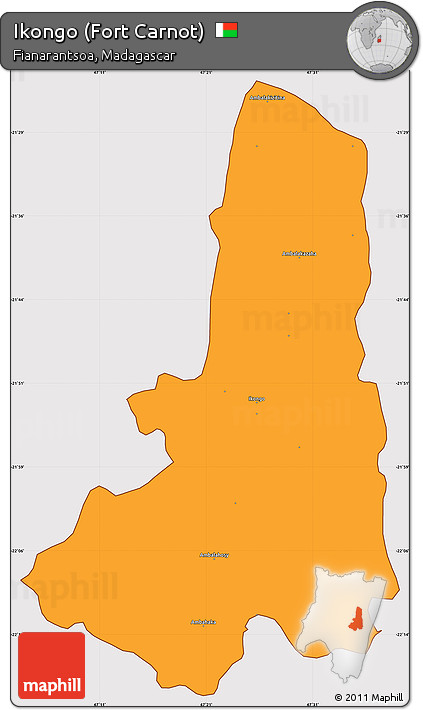 Political Simple Map of Ikongo (Fort Carnot), cropped outside