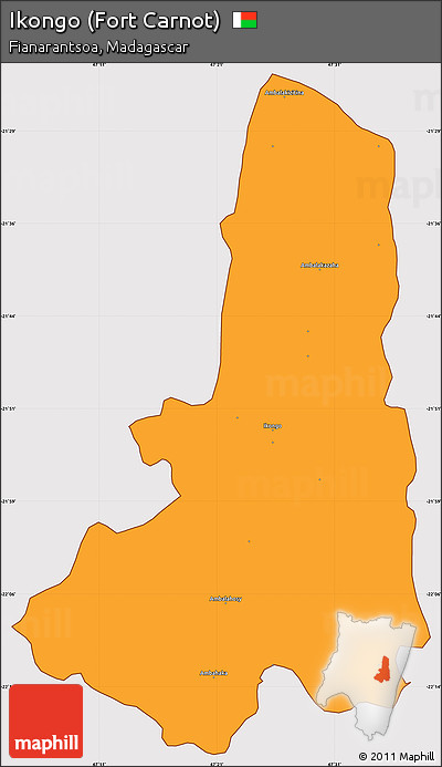 Political Simple Map of Ikongo (Fort Carnot), cropped outside