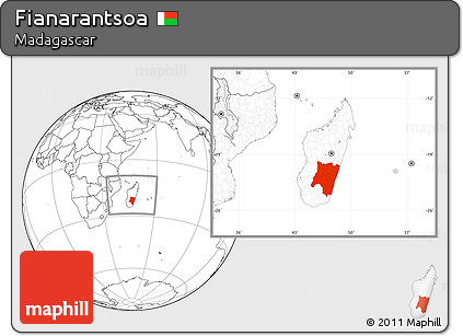 Blank Location Map of Fianarantsoa, within the entire country