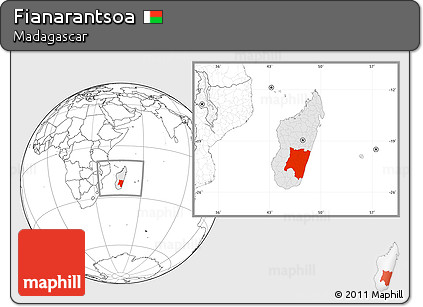 Blank Location Map of Fianarantsoa, highlighted country, within the entire country
