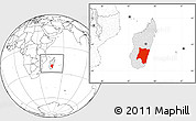 Blank Location Map of Fianarantsoa, highlighted country, within the entire country