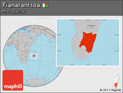 Gray Location Map of Fianarantsoa