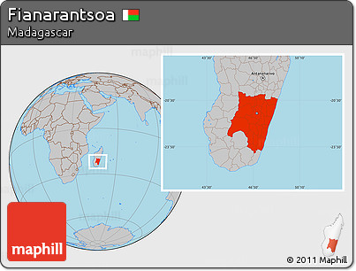 Gray Location Map of Fianarantsoa
