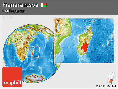 Physical Location Map of Fianarantsoa, within the entire country