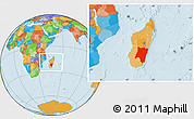 Political Location Map of Fianarantsoa, within the entire country