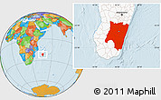 Political Location Map of Fianarantsoa, highlighted country