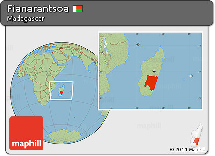 Savanna Style Location Map of Fianarantsoa, within the entire country