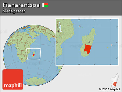 Savanna Style Location Map of Fianarantsoa, within the entire country
