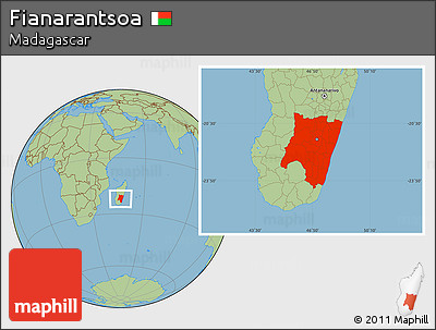 Savanna Style Location Map of Fianarantsoa