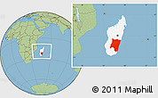 Savanna Style Location Map of Fianarantsoa, highlighted country, within the entire country