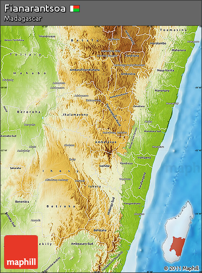 Physical Map of Fianarantsoa