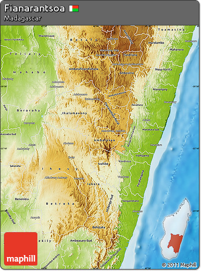 Physical Map of Fianarantsoa