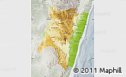 Physical Map of Fianarantsoa, lighten, semi-desaturated