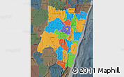 Political Map of Fianarantsoa, darken, semi-desaturated