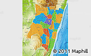 Political Map of Fianarantsoa, physical outside