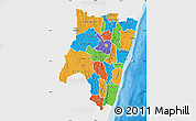 Political Map of Fianarantsoa, single color outside