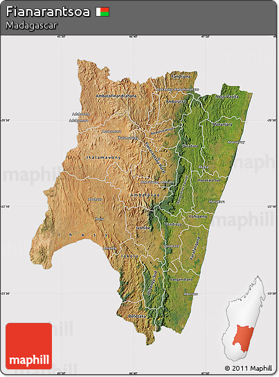Satellite Map of Fianarantsoa, cropped outside