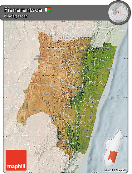Satellite Map of Fianarantsoa, lighten