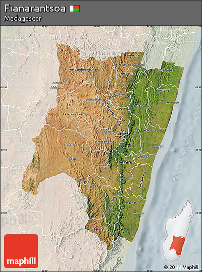 Satellite Map of Fianarantsoa, lighten