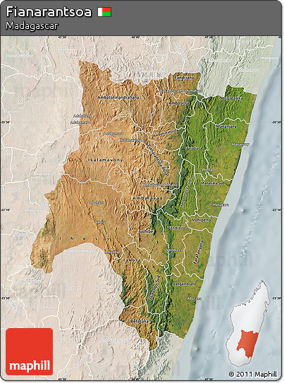 Satellite Map of Fianarantsoa, lighten