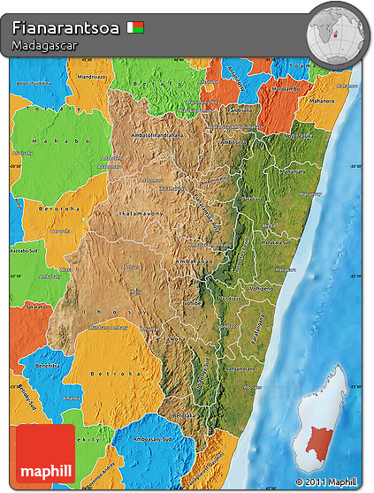 Satellite Map of Fianarantsoa, political outside