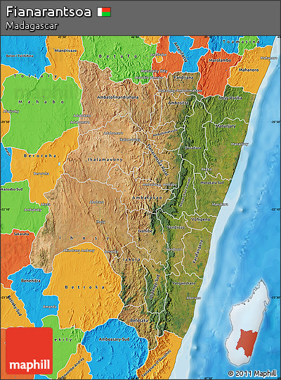 Satellite Map of Fianarantsoa, political outside