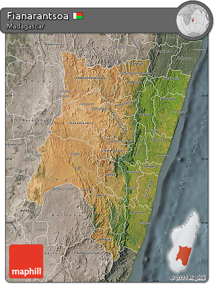 Satellite Map of Fianarantsoa, semi-desaturated