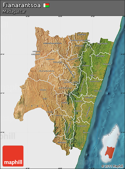 Satellite Map of Fianarantsoa, single color outside