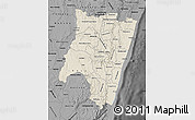 Shaded Relief Map of Fianarantsoa, darken, desaturated