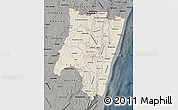 Shaded Relief Map of Fianarantsoa, darken, semi-desaturated