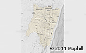 Shaded Relief Map of Fianarantsoa, lighten, desaturated