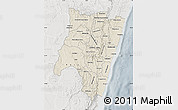 Shaded Relief Map of Fianarantsoa, lighten, semi-desaturated