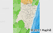 Shaded Relief Map of Fianarantsoa, political shades outside