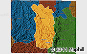 Political 3D Map of Midongy-Sud, darken