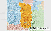 Political 3D Map of Midongy-Sud, lighten