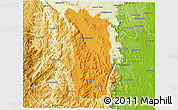 Political 3D Map of Midongy-Sud, physical outside