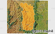 Political 3D Map of Midongy-Sud, satellite outside