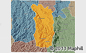 Political 3D Map of Midongy-Sud, semi-desaturated