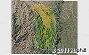 Satellite 3D Map of Midongy-Sud, semi-desaturated