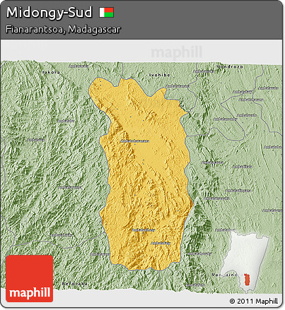 Savanna Style 3D Map of Midongy-Sud