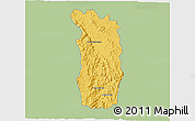 Savanna Style 3D Map of Midongy-Sud, single color outside