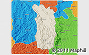 Shaded Relief 3D Map of Midongy-Sud, political outside