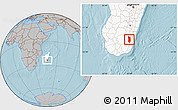 Gray Location Map of Midongy-Sud, highlighted country, hill shading
