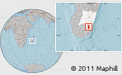 Gray Location Map of Midongy-Sud, highlighted parent region, hill shading