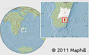 Savanna Style Location Map of Midongy-Sud, highlighted parent region, hill shading