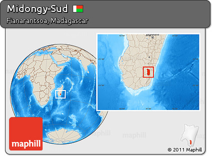 Shaded Relief Location Map of Midongy-Sud