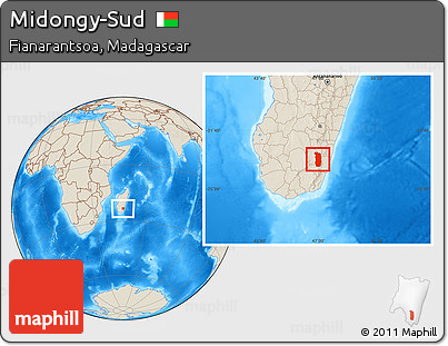 Shaded Relief Location Map of Midongy-Sud