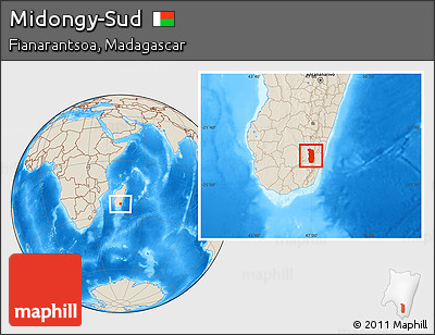 Shaded Relief Location Map of Midongy-Sud